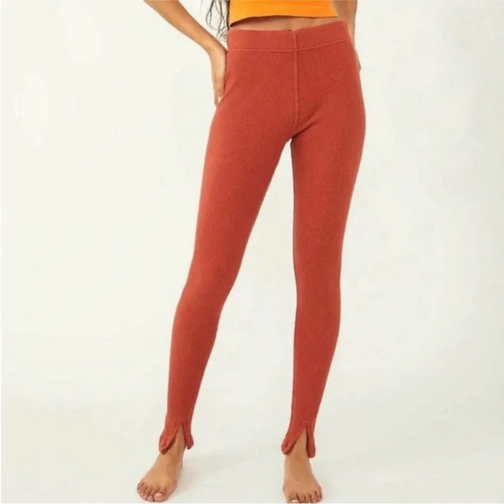 Free People Brown Leggings with Fitted Silhouette